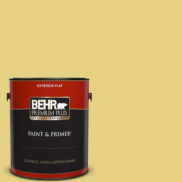 BEHR PREMIUM PLUS 1 gal. #P330-4 Starfruit Flat Exterior Paint & Primer