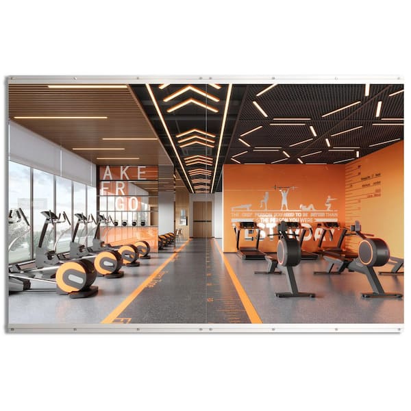 96 in. W x 60 in. H Modern Rectangle Frameless Wall-Mounted Gym Mirror Dance Mirror
