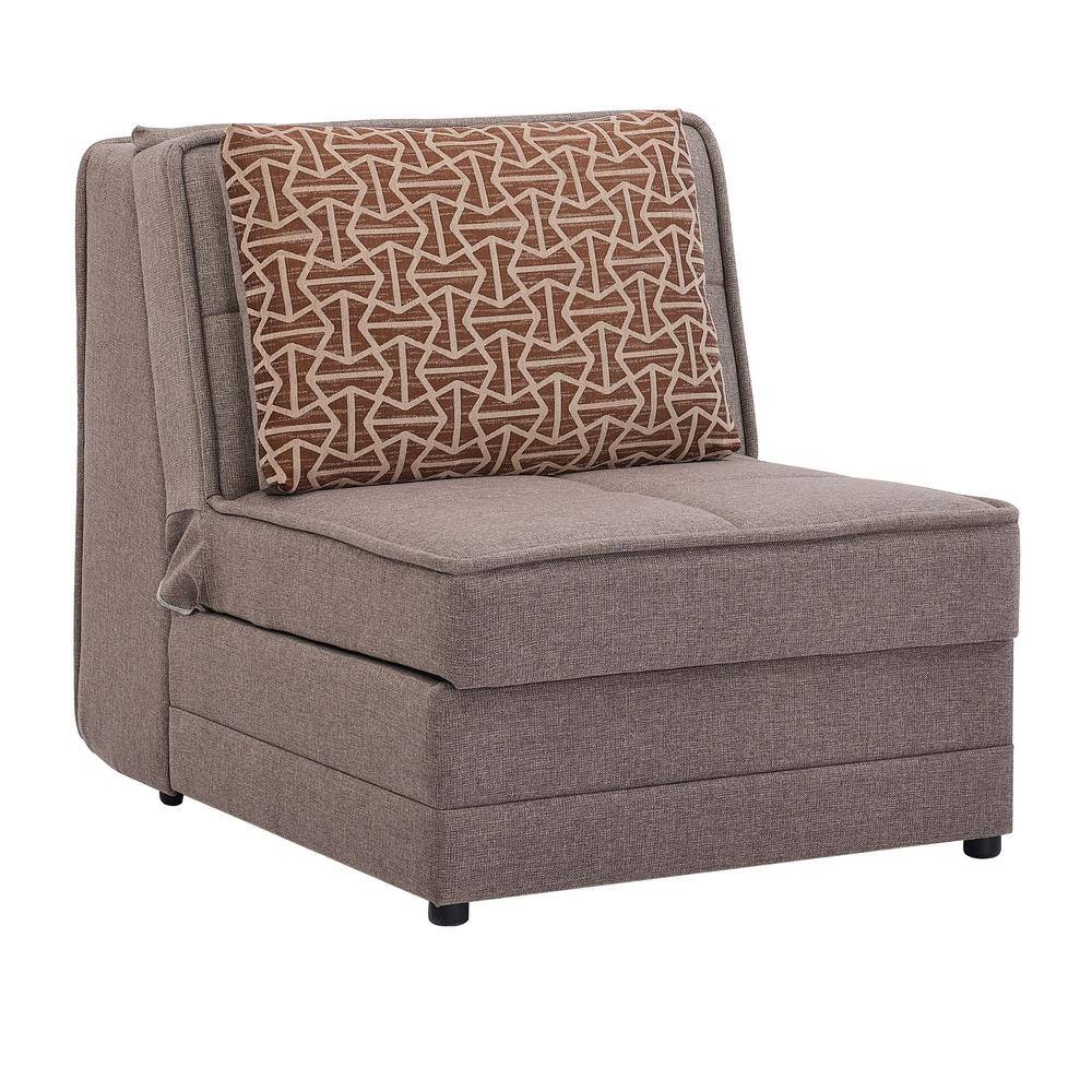 2-in-1 Beige Linen Sofa Bed Chair, Convertible Sleeper Chair Bed