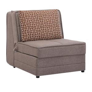 Atolye Collection Beige Convertible Armchair with Storage