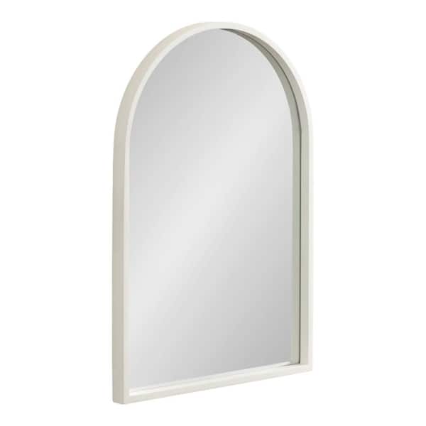 Travis White 20 in. W x 30 in. H Arch MDF Wall Mirror