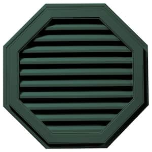 32 in. x 32 in. Octagon Green Plastic Weather Resistant Gable Louver Vent