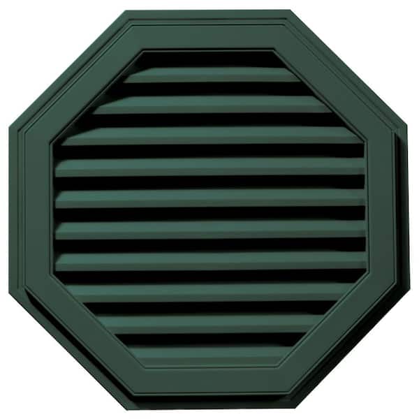 Builders Edge 32 in. x 32 in. Octagon Green Plastic Weather Resistant Gable Louver Vent