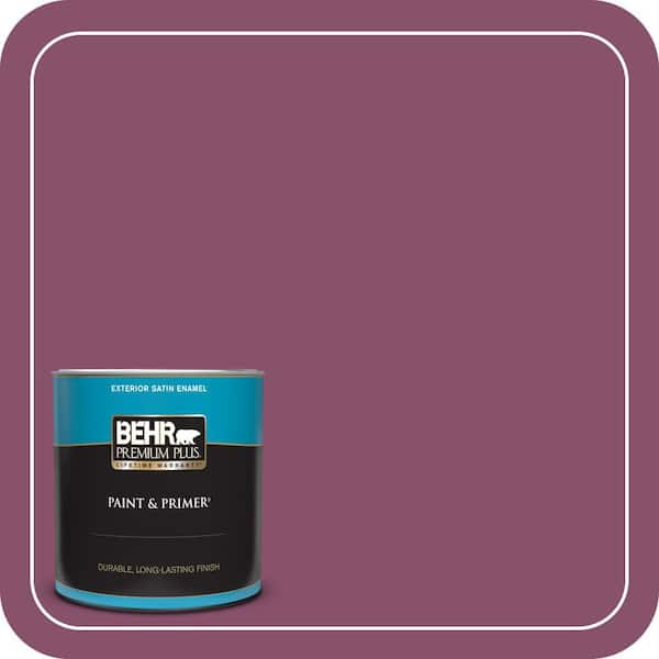 BEHR PREMIUM PLUS 1 qt. #M120-7 Raspberry Crush Satin Enamel Exterior Paint & Primer