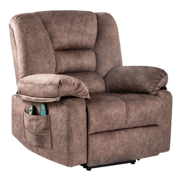 Brown Power Lift Recliner Chair Recliner Sofa with Massage and Storage Pocket