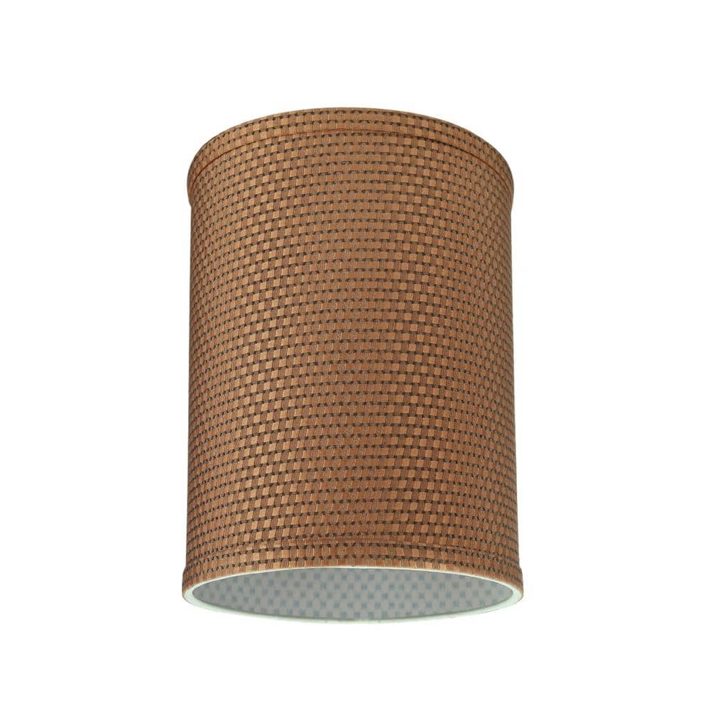 11'' Brown Jacquard Textured Fabric Drum Lamp Shade