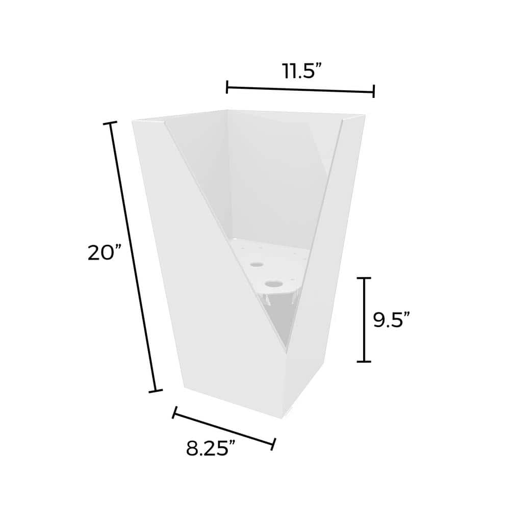 Casper White 20" Contemporary Square Recycled Planter
