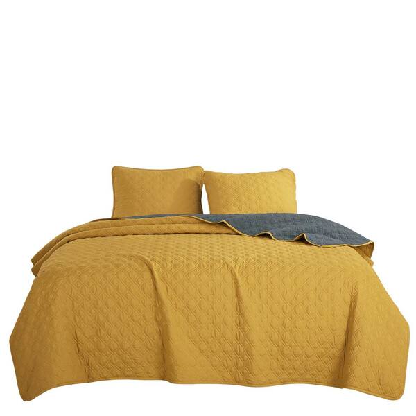 Shatex 3-Piece All Season Bedding Queen Size Comforter Set, Ultra Soft  Polyester Elegant Bedding Comforters-Yellow MGXCYHKYW3Q - The Home Depot
