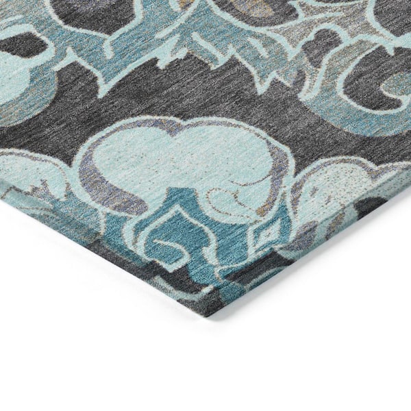 Chantille Machine Washable Indoor/Outdoor Abstract ACN1947 Teal 8 ft. x 10 ft. Area Rug