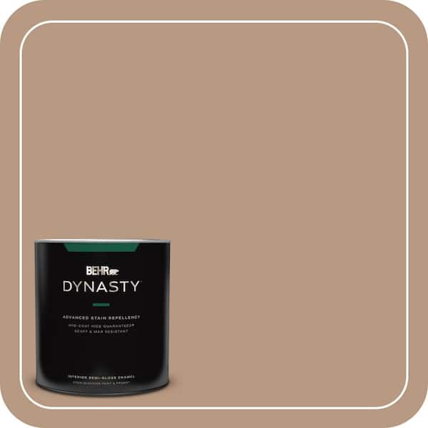 BEHR DYNASTY 1 qt. #MQ2-41 Cavern Clay One-Coat Hide Semi-Gloss Enamel Interior Stain-Blocking Paint and Primer