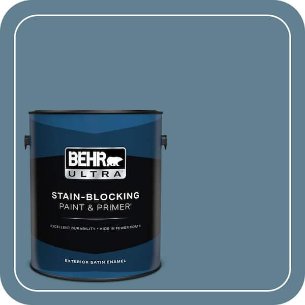 BEHR ULTRA 1 gal. #BXC-36 Aegean Blue Satin Enamel Exterior Paint & Primer