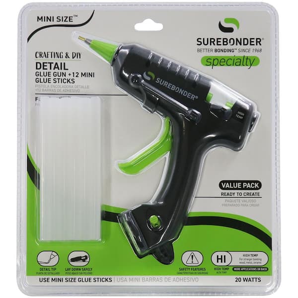 Ultra Low Temperature Cool Shot Mini Glue Gun with 12 Glue Sticks (Plu –  Surebonder