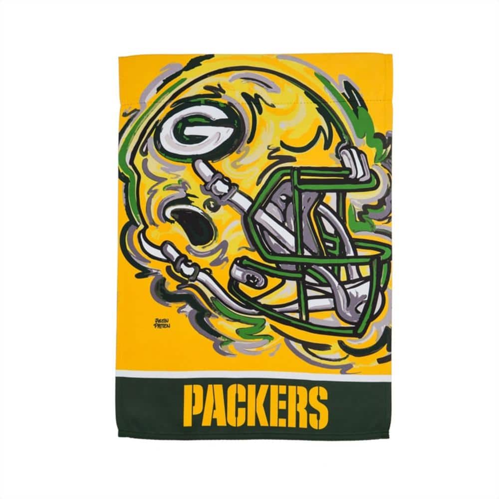12.5 in. x 18 in. Green Bay Packers Justin Patten Artwork Mascot Garden Flag price history on PriceWatchPro