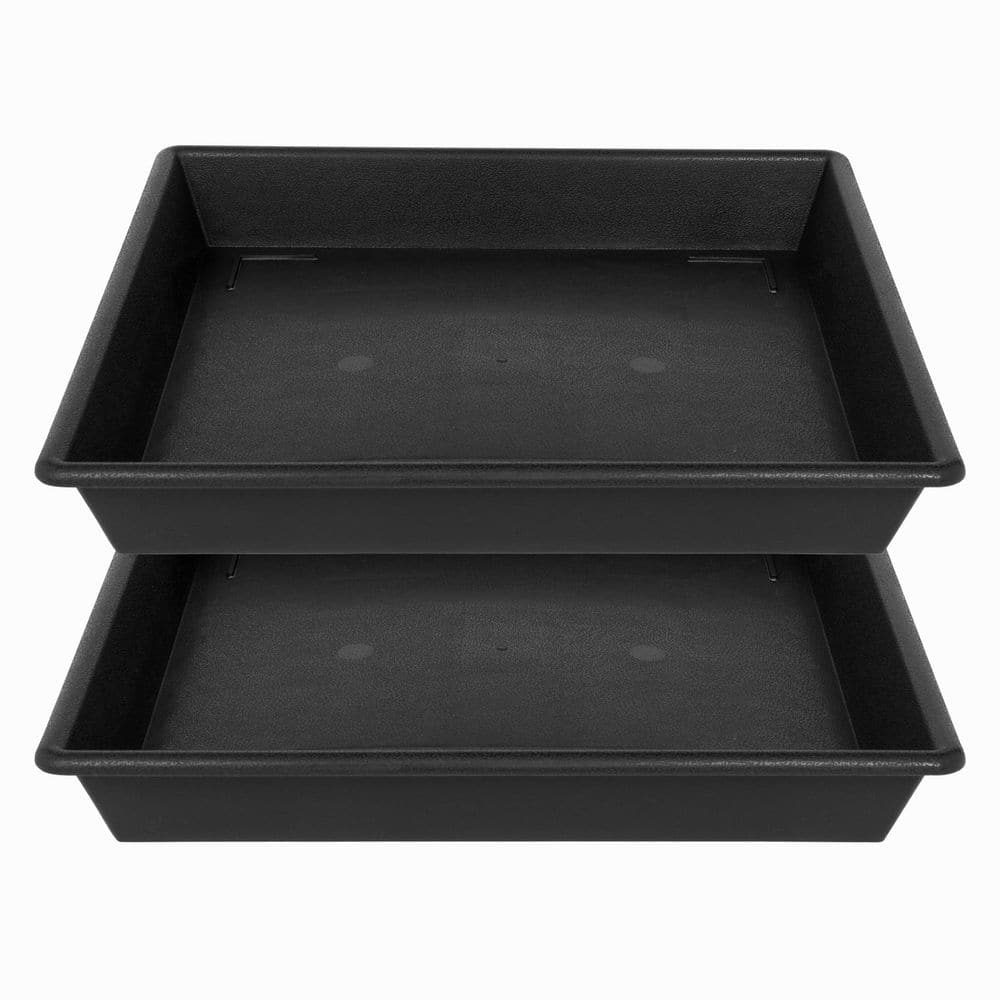 14 in. Heavy Duty Plastic Square Plant Saucer, Plant Trays for Indoor Outdoor, Flower Pot No Holes Plant Trays (2-Pack) price history on PriceWatchPro