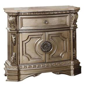 Northville 1-Drawer Antique Silver Nightstand 29 in. x 30 in. x 18 in.