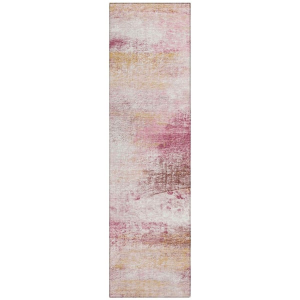 Chantille Machine Washable Indoor/Outdoor Abstract ACN2402 Blush 2 ft. x 7 ft. Runner Rug
