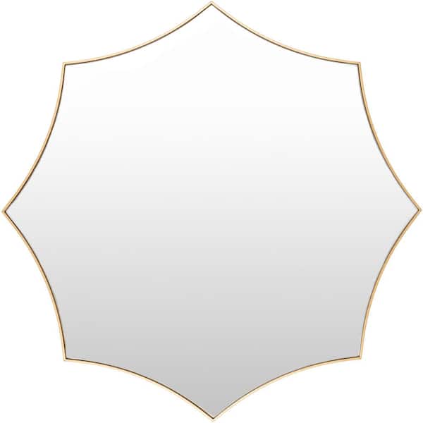 Livabliss Nyra 32 in. x 32 in. Gold Framed Decorative Mirror