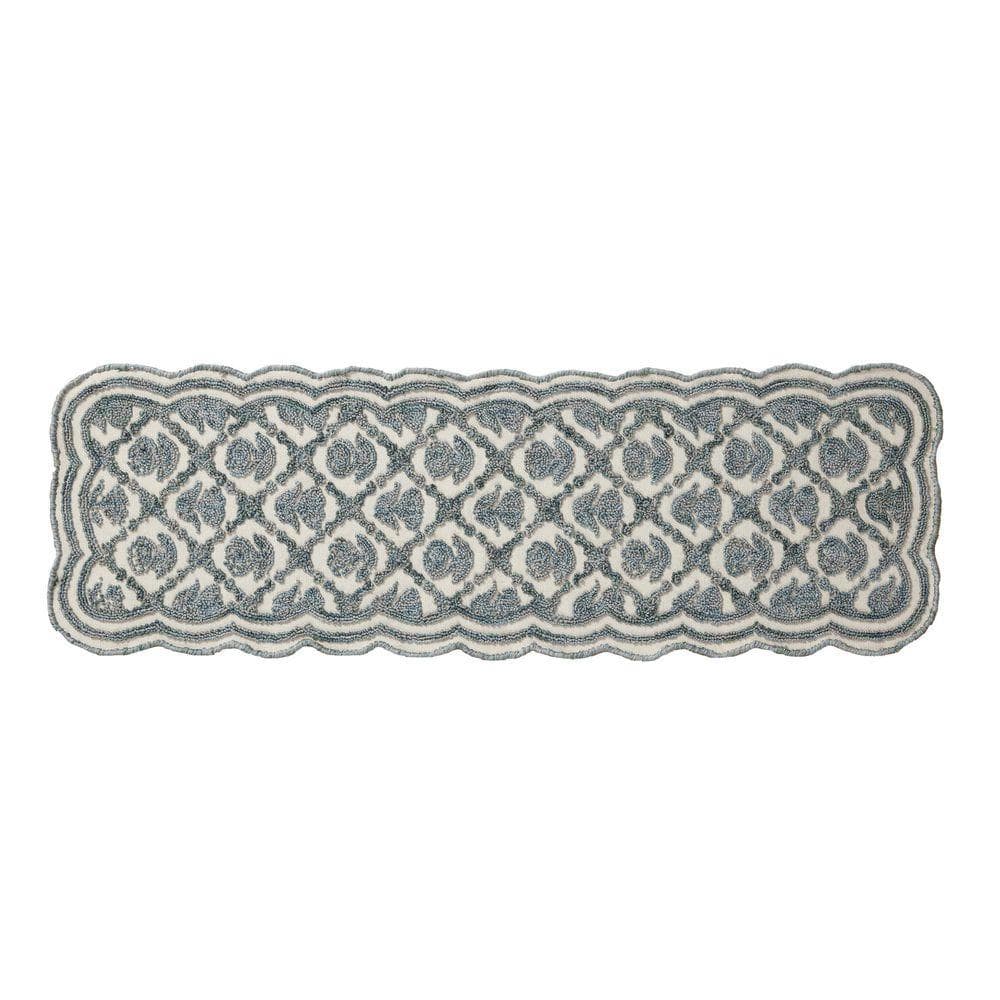 Laura Ashley Tulip 2 ft. x 5 ft. Teal Floral Area Rug LAA032433