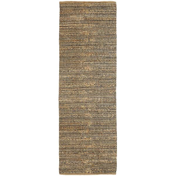 Unbranded Gray/Tan 2 ft. 6 in. x 7 ft. 9 in. Natural Jute and Chenille Handwoven  Area Rug