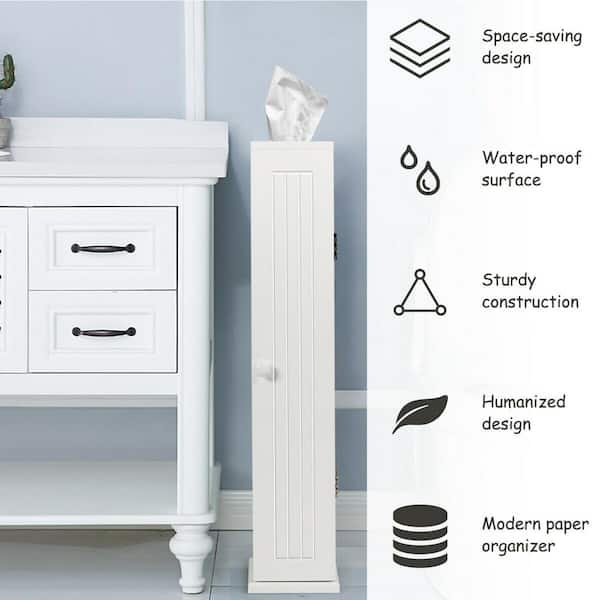 Small Bathroom Storage Corner Floor Cabinet With Door And Shelves Vanity  Narrow