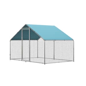 Large Metal Chicken Coop Run for 6/10 Chickens, Walk-in Chicken Runs for Yard with Waterproof Cover, Duck Coop/Dog House