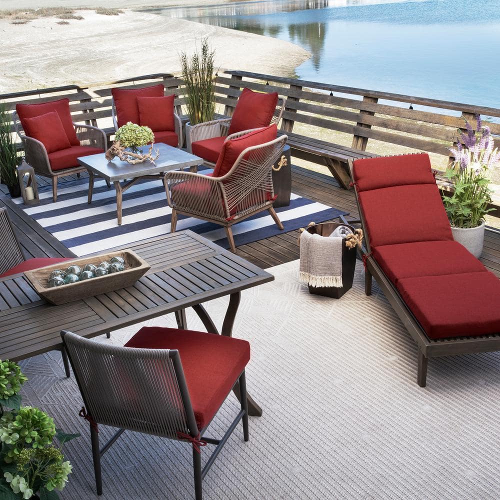 Nautical Red Recycled Fabric Adirondack Chair Cushion Set