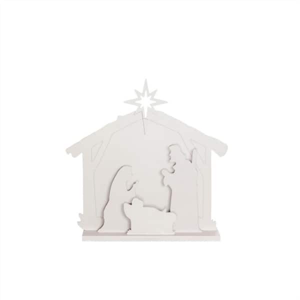 Evergreen Nativity 27.5 in. LED Polywood Garden Statue