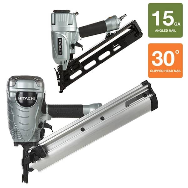 Hitachi 2-Piece 3-1/2 in. Paper Collated Framing Nailer and 15-Gauge x 2-1/2 in. Angled Finish Nailer with Air Duster Kit