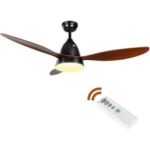 52 in. LED Indoor Black Smart Ceiling Fan with Remote
