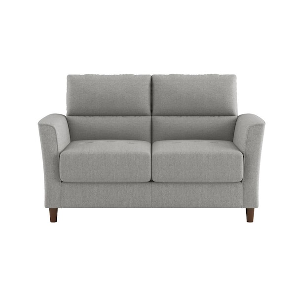 EVERGLADE HOME Tolley 58.5 in. W Flared Arm Fabric Straight Love Seat in Gray