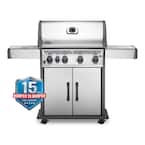 Rogue 4-Burner Propane Gas Grill with Infrared Side Burner in Stainless Steel