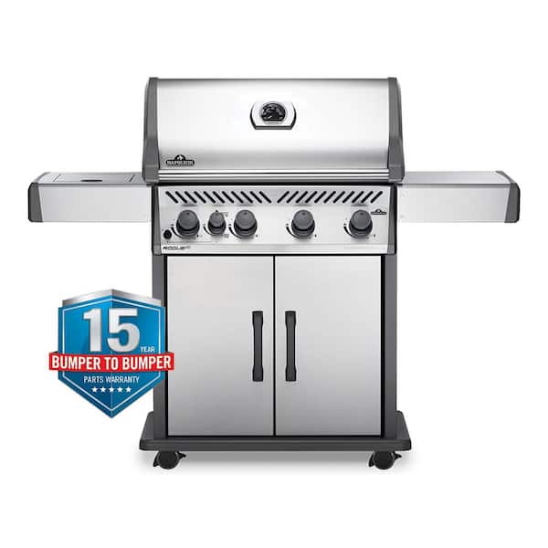NAPOLEON Rogue 4-Burner Propane Gas Grill with Infrared Side Burner in Stainless Steel