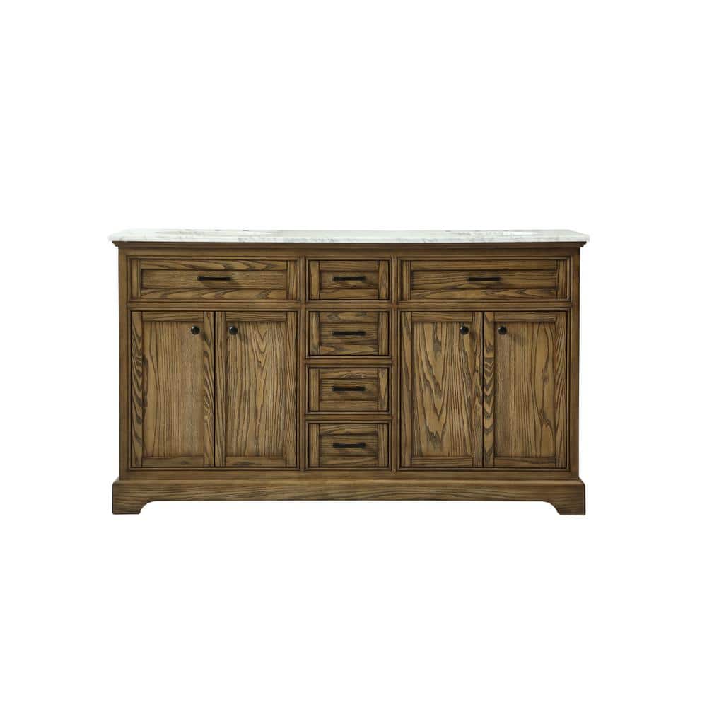 Timeless Home 60 in. W x 21.5 in. D x 35 in. H Double Bathroom Vanity in Dr