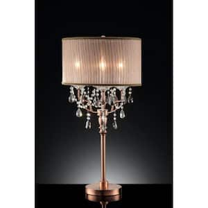 32 in. Bronze Standard Light Bulb Bedside Table Lamp