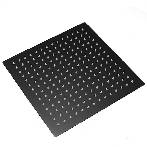 Boyel Living 1-Spray Patterns with 1.8 GPM 12 in. Wall Mount Fixed Shower Head in Matte Black
