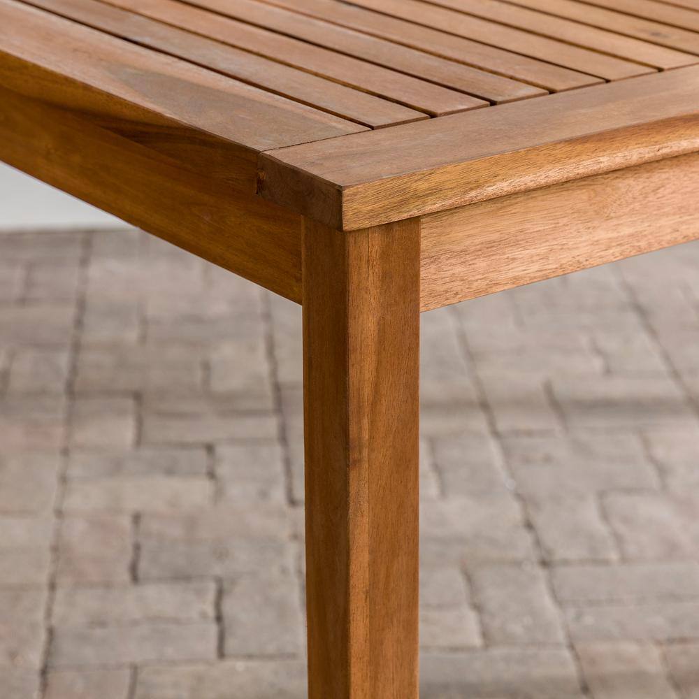 Brown Curved Acacia Wood Patio Dining Set for 4