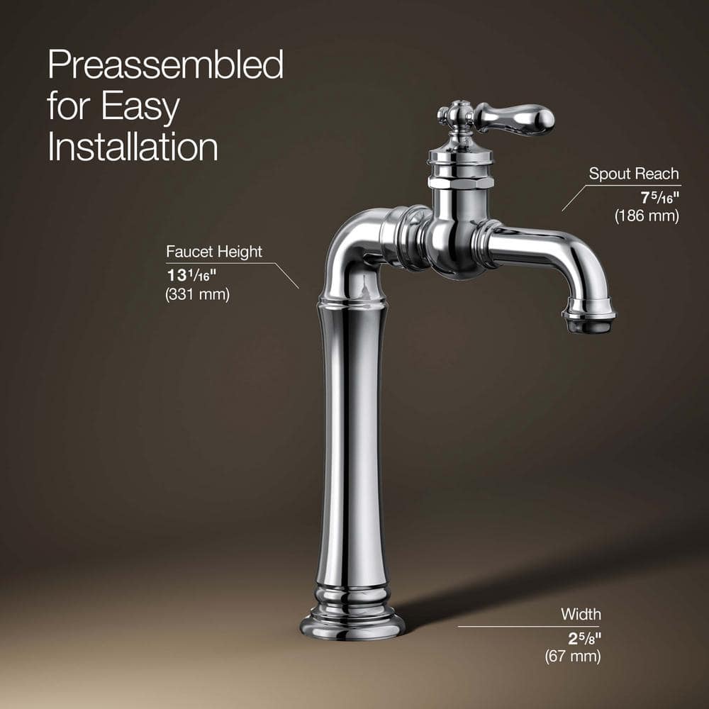 Artifacts Polished Chrome Single-Handle Modern Bathroom Faucet