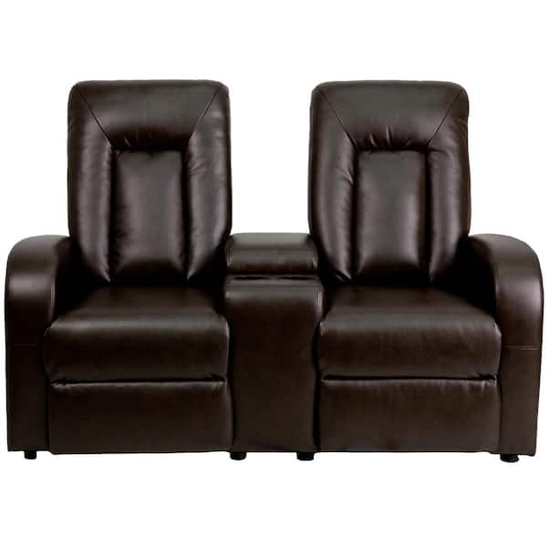 Flash Furniture Eclipse Series 2 Seat, Leather Theater Seating For Home