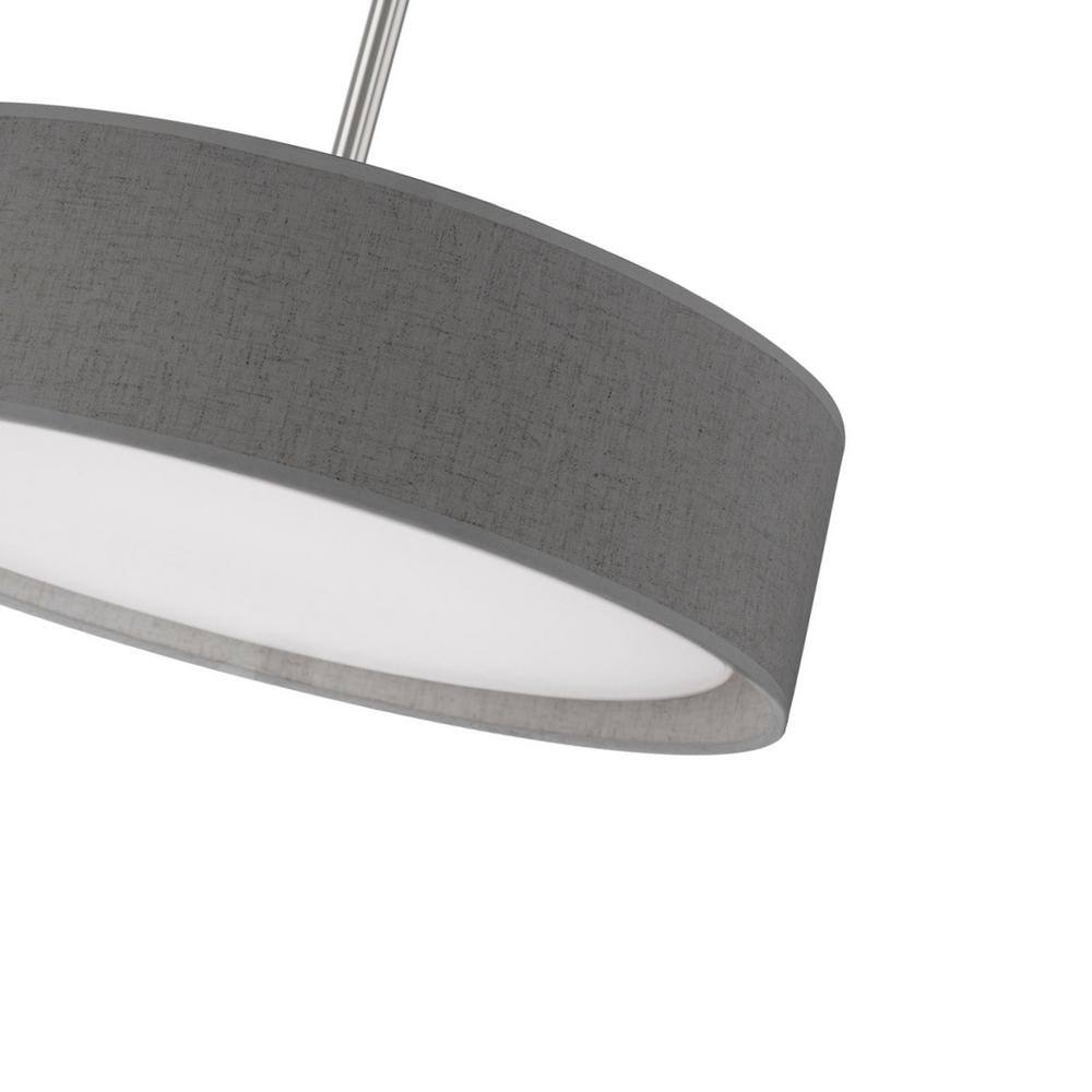 Dalton Gray Linen Textured LED Drum Pendant Light