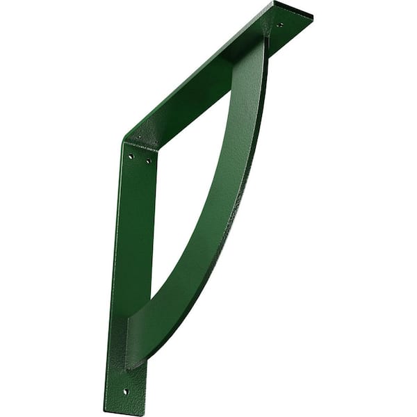 Ekena Millwork 2 in. x 14 in. x 14 in. Steel Hammered Deep Green Bulwark Bracket