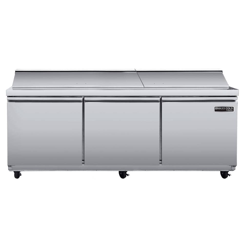 V-Series 3-Door Refrigerated Mega Top Prep Table, 72-Watt, 19.6 cu. ft. in Stainless Steel