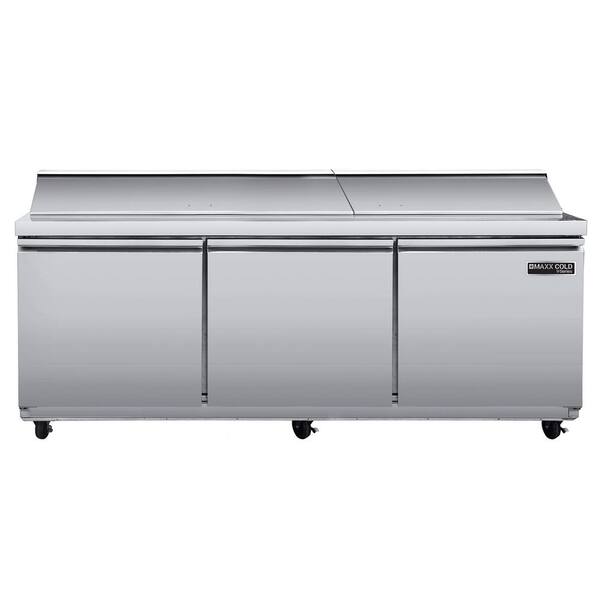 Unbranded V-Series 3-Door Refrigerated Mega Top Prep Table, 72-Watt, 19.6 cu. ft. in Stainless Steel