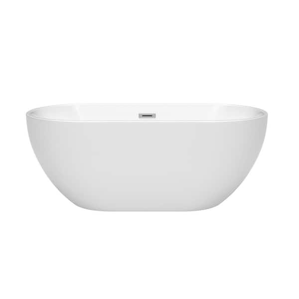 Brooklyn 60 in. Acrylic Flatbottom Bathtub in White with Polished Chrome Trim Brooklyn 60 in. Acrylic Flatbottom Bathtub in White with Polished Chrome Trim