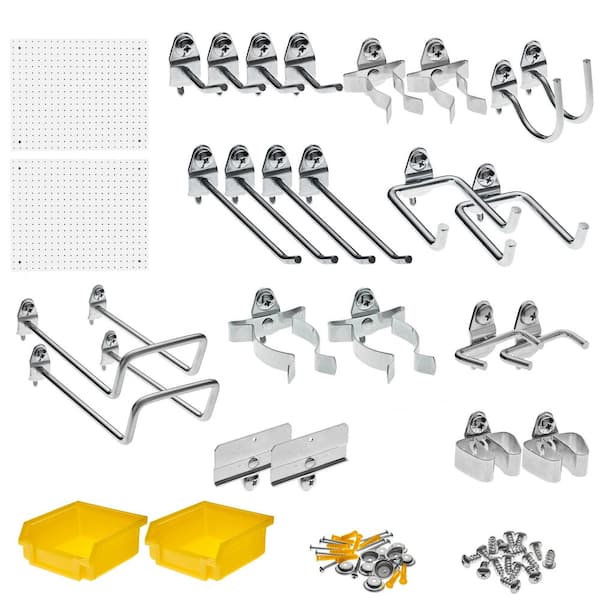 DuraHook 84-Piece VersaCenter Wall Organizer (24 Hooks, 2 DuraBoards, 54-Piece Mounting Kit, 4-Piece Bin System)