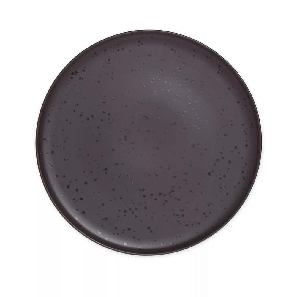 Pepper Black Ceramic 16-Piece Dinnerware Set with Reactive Glaze
