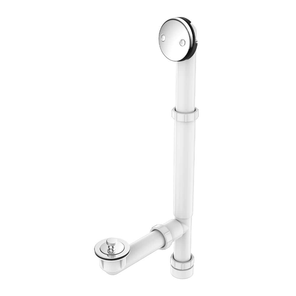 Chrome Trim Twist Close Bathtub Drain - White Polypropylene price history on PriceWatchPro