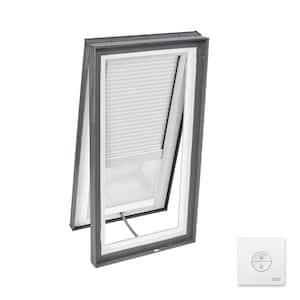 22-1/2 in. x 34-1/2 in. Solar Powered Venting Curb Mount Skylight w/ Laminated LowE3 Glass & White Light Filtering Blind