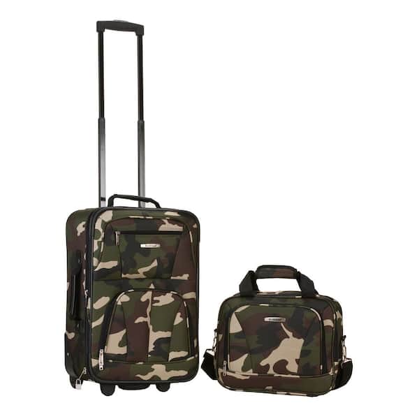 Rockland Fashion Expandable 2-Piece Carry On Softside Luggage Set, Camo
