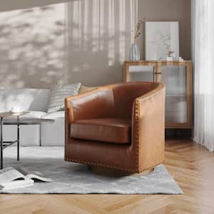 Brown Leather/Faux Leather Accent Chair