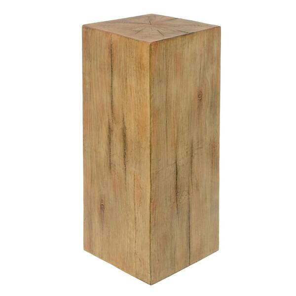 33.75 in. Wood-Like Distressed Finish Side Table in Yellow